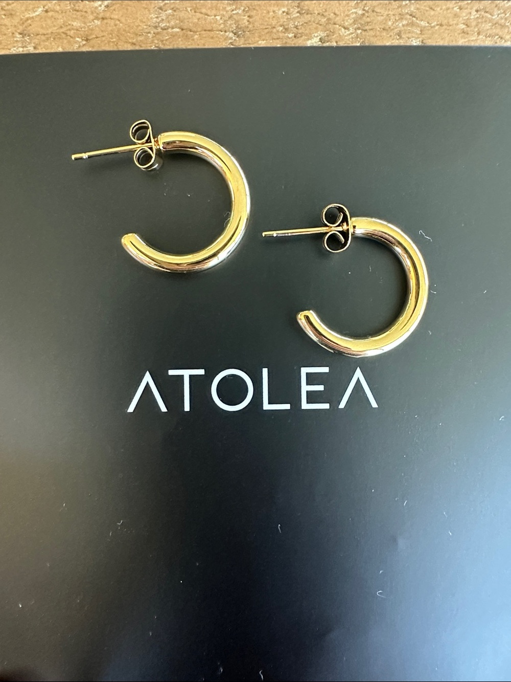 Gold Hoop Stud Earrings - Small Polished Hoops